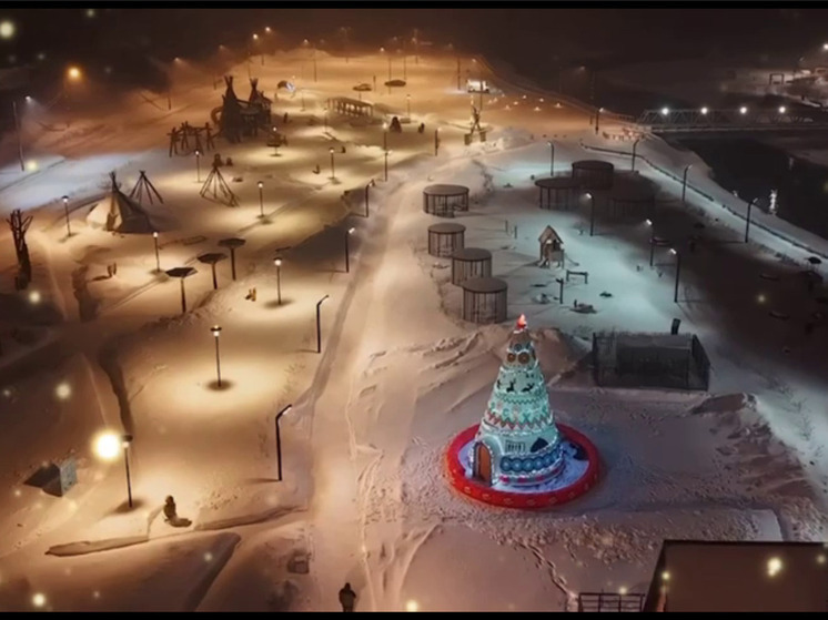 В парке «Дюкча» Магадана зажглась необычная этноелка