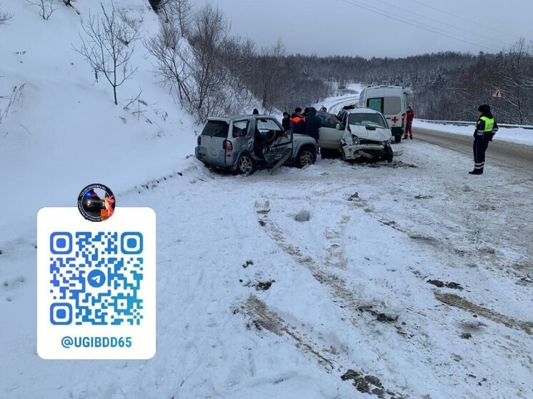 Три человека пострадали в лобовом столкновении под Южно-Сахалинском