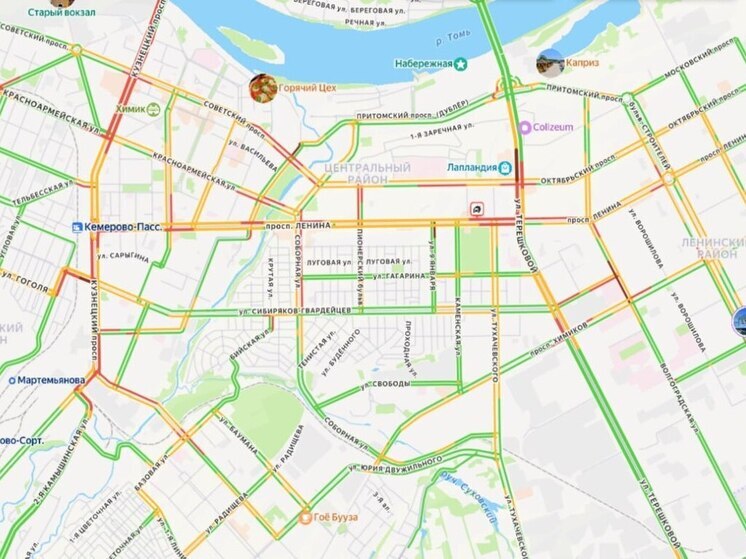 Основные магистрали Кемерова встали в час пик из-за ЧП