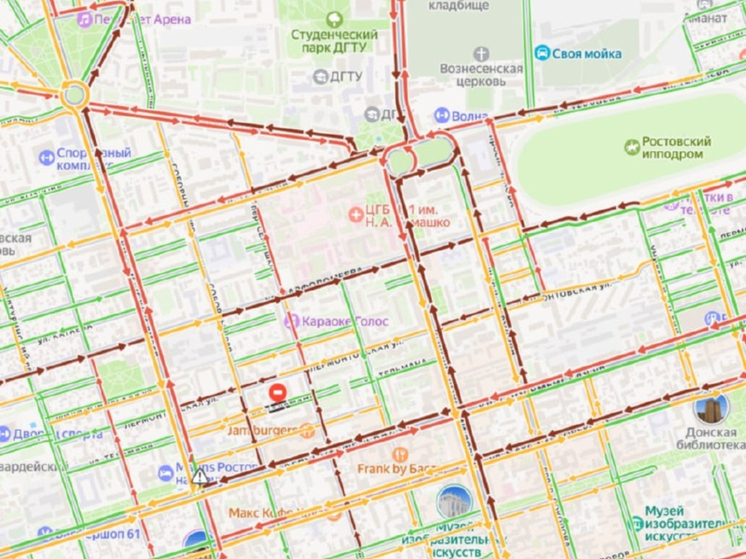 Центр Ростова стоит в адских пробках вечером 22 декабря