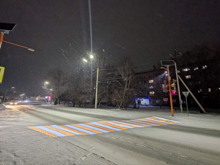 В одном из городов Кузбасса появился проекционный пешеходный переход