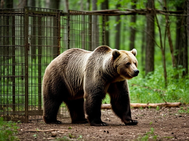 Медведица убила пожилого охотника в Японии и попалась в клетку для кабанов