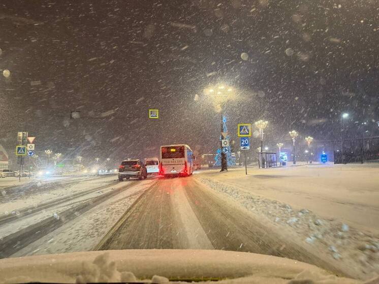 Дорожная обстановка на Сахалине утром 24 декабря: одно перекрытие и «однополоска»