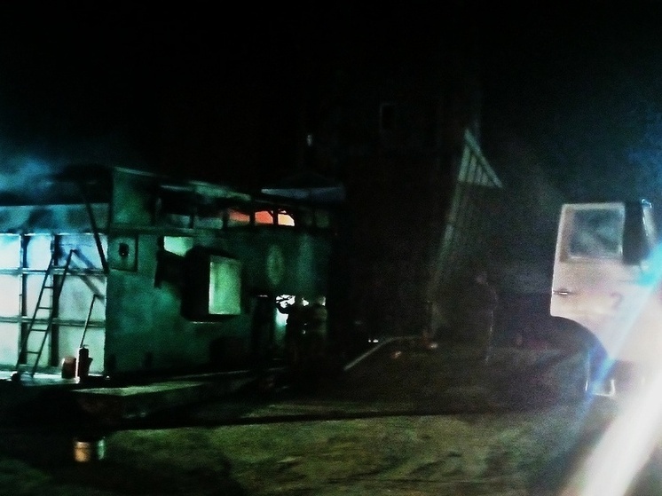 В Курской области горела зерносушилка в деревне Апальково