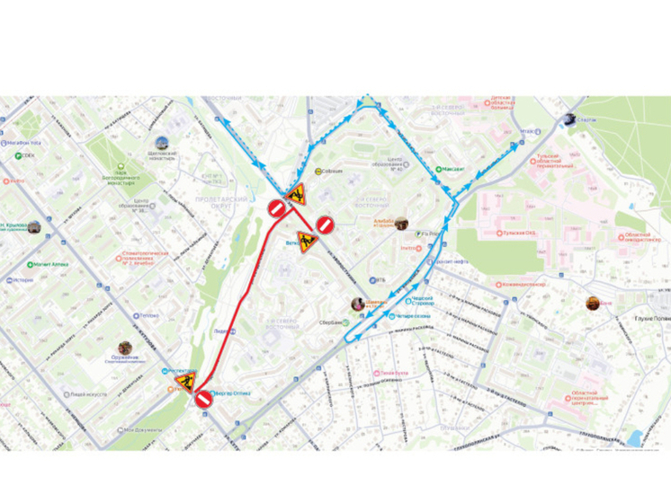 Власти Тулы обнародовали новую схему движения после закрытия Хворостухина