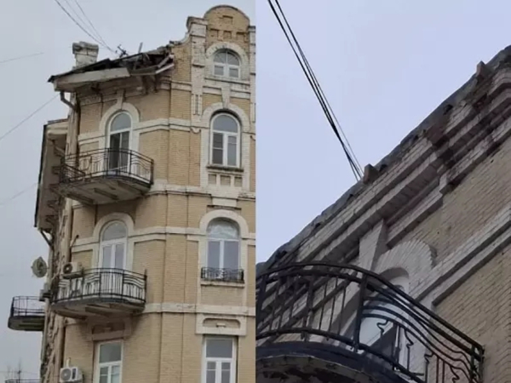 С доходного дома Я.Г. Эсса в Ростове-на-Дону оторвали часть крыши