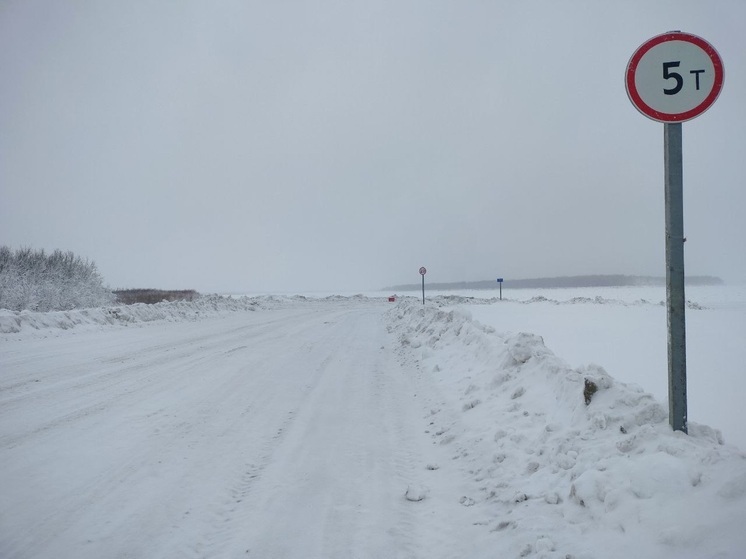 На ледовой переправе под Колпашево открыли грузовую полосу