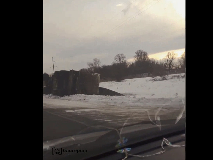 На алтайской трассе перевернулся грузовик с семечками