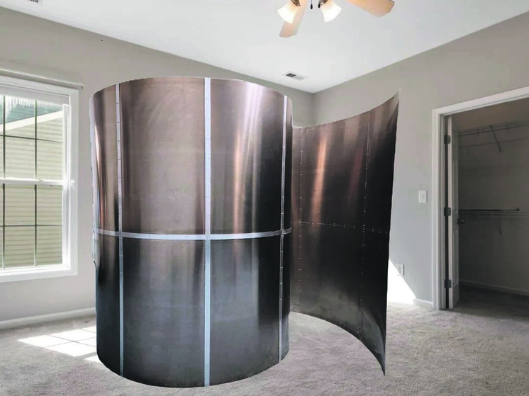 Зеркала Козырева, а это спиралевидные цилиндрические конструкции из вогнутых алюминиевых секций, сконструированы на основе идей Николая Александровича Козырева