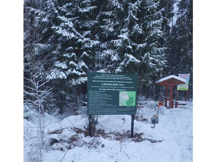 В Диковском лесу Вологодского округа установлен информационный аншлаг