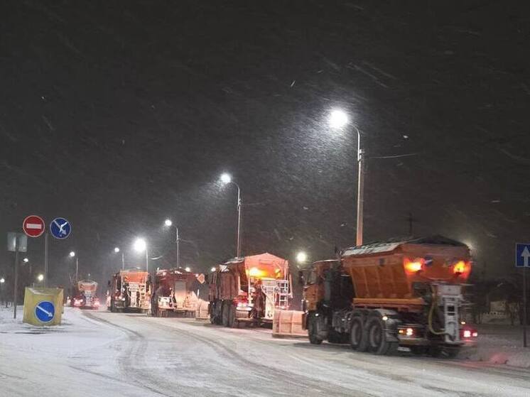 В Курске ночью 58 спецмашин расчищали заснеженные улицы