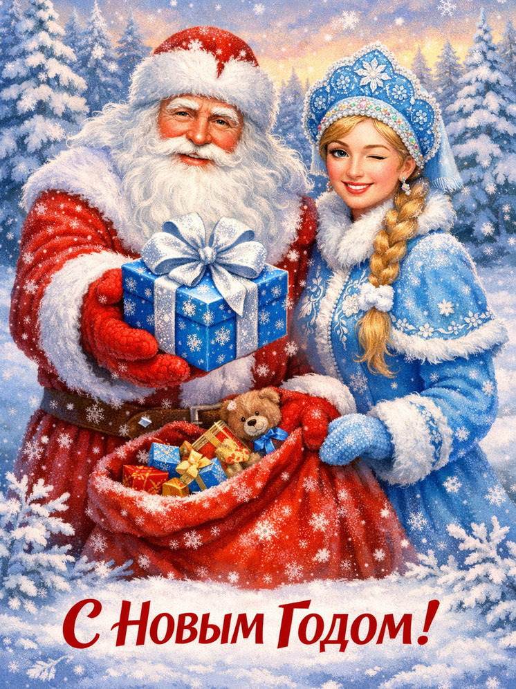 Открытка и поздравления на Новый год