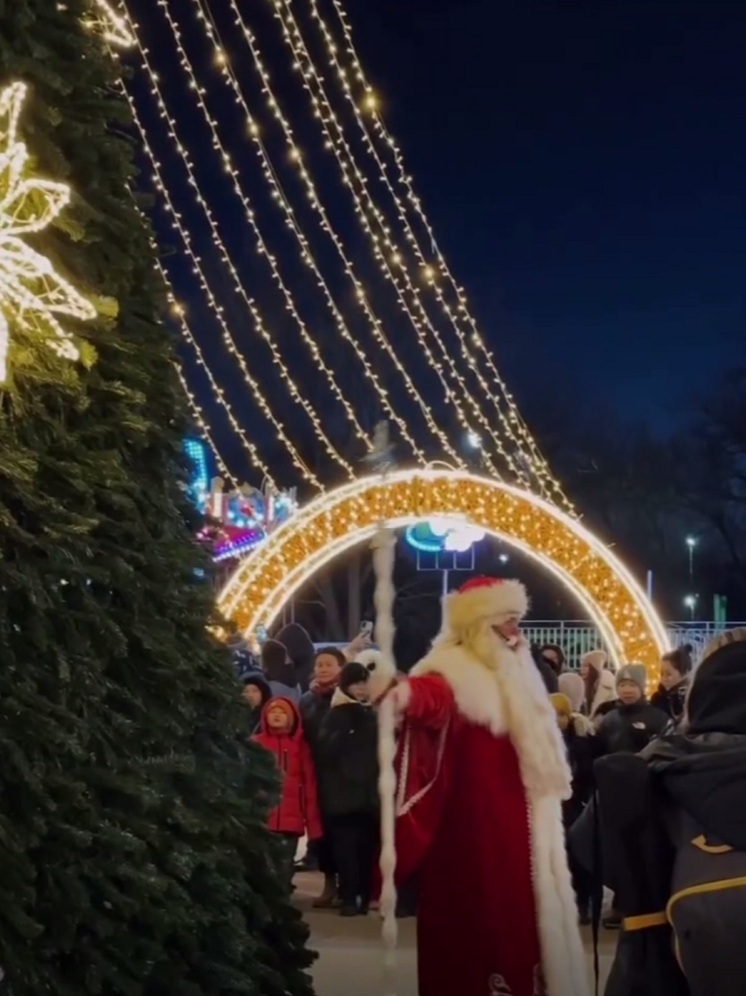 В Элисте зажгли огни на новогодней елке