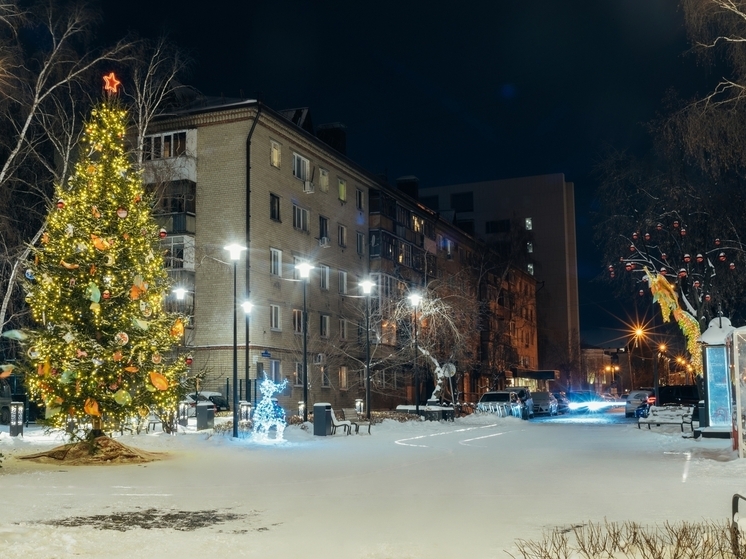 В Тюмени на улице Дзержинского установили ремесленную ёлку