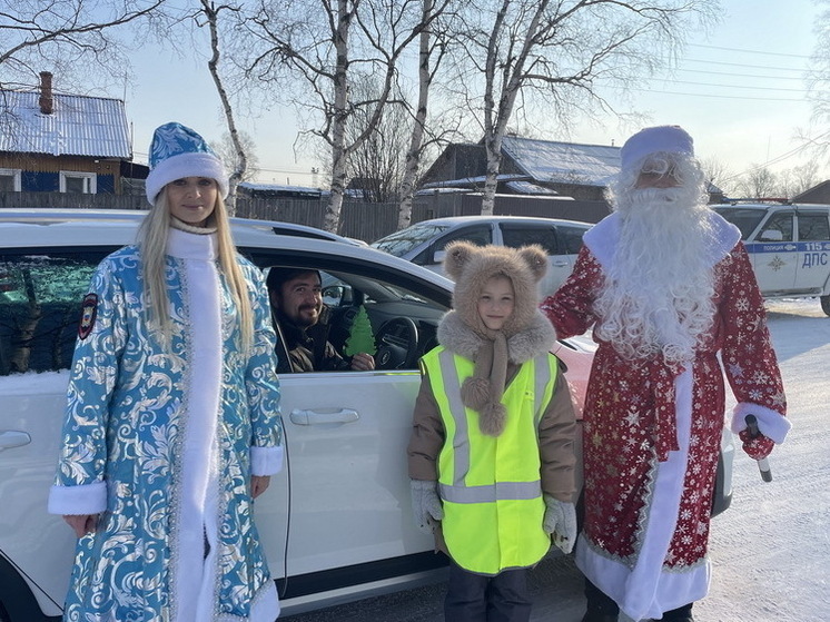 Полицейский Дед Мороз: в Хабаровском крае напомнили о ПДД перед Новым Годом