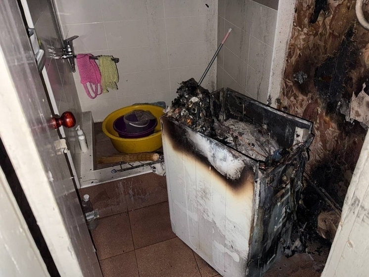 В Гурьевском округе загорелась стиральная машина