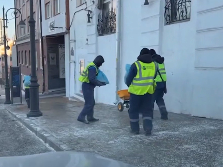 Дороги и тротуары Владивостока обработали противогололедными материалами