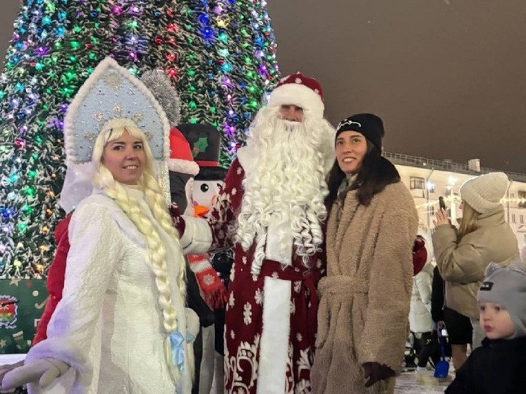 В Новомосковске зажгли огни на главной новогодней ёлке