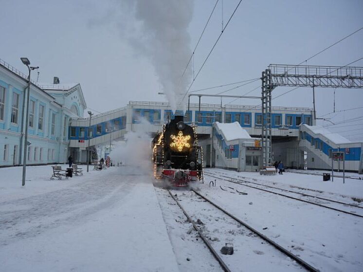 Новогодний ретропоезд набирает популярность среди кировчан