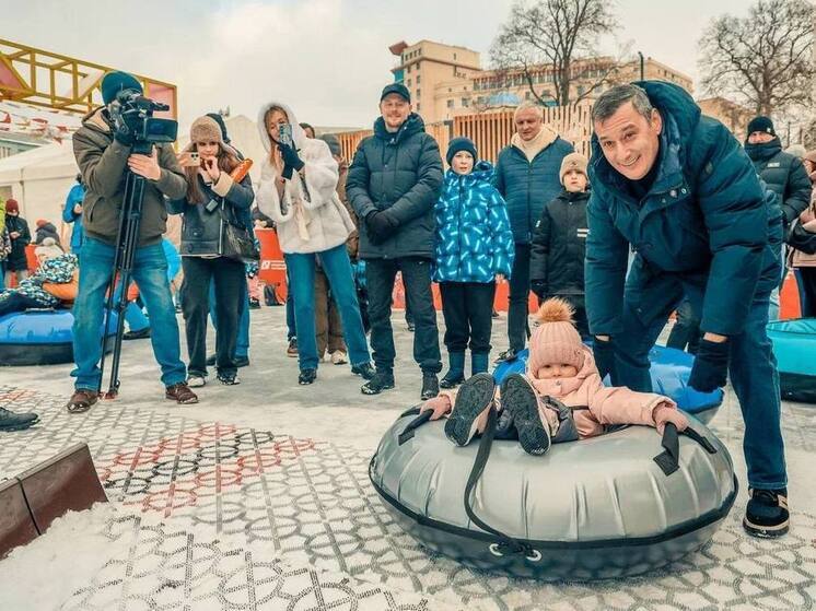 В Курске открыли тюбинговую трассу на Полугоре