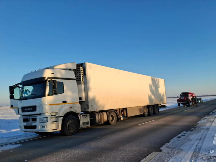 Алтайские спасатели пришли на помощь водителю застрявшего на трассе большегруза