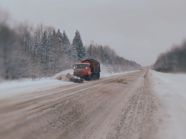 На региональных трассах Чувашии с утра работают десятки единиц спецтехники