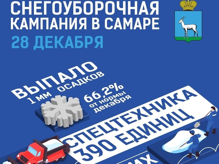 В Самаре 28 декабря вывезли более 14 000 тонн снега