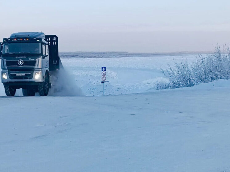 Грузоподъемность ледовой переправы через реку Алдан увеличена до 30 тонн