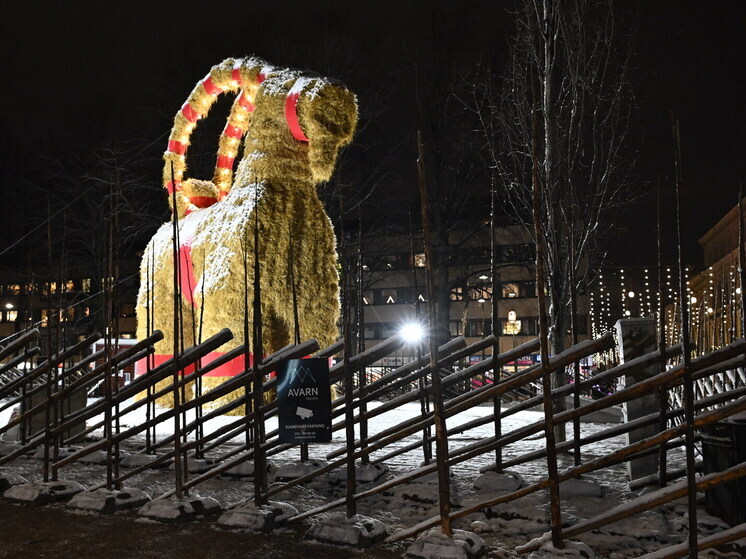 Ураган «Йоханнес» уничтожил легендарного рождественского козла в Швеции