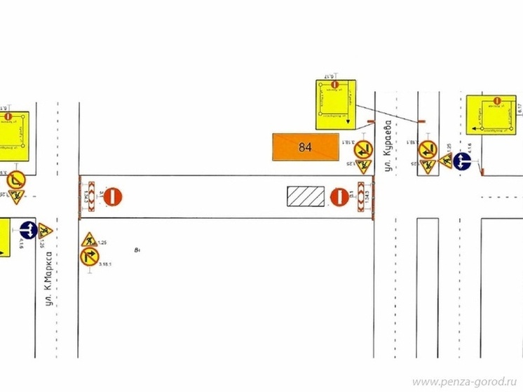 В Пензе ограничили движение по улице Красной из-за аварийного ремонта на водопроводе