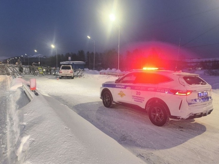 Фура с экскаватором снесла светофор на Колымской трассе под Магаданом