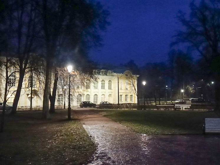 В сквере Знаменова у ГМЗ «Петергоф» появилась подсветка