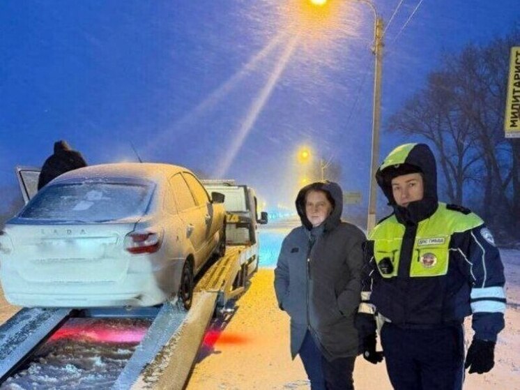 Женщина с матерью-инвалидом застряла на заснеженной трассе под Воронежем