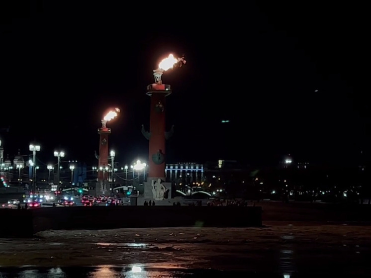 В новогодние праздники в Петербурге зажгут факелы Ростральных колонн