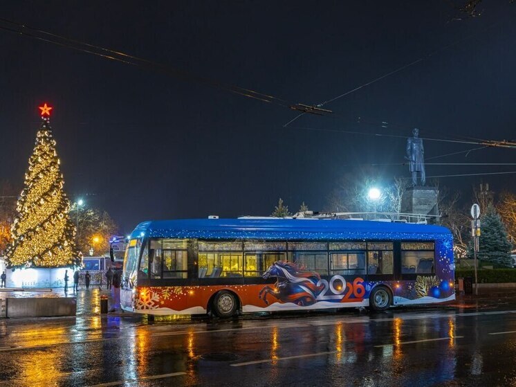 В Севастополе запустили новогодний троллейбус с Дедом Морозом и Снегурочкой