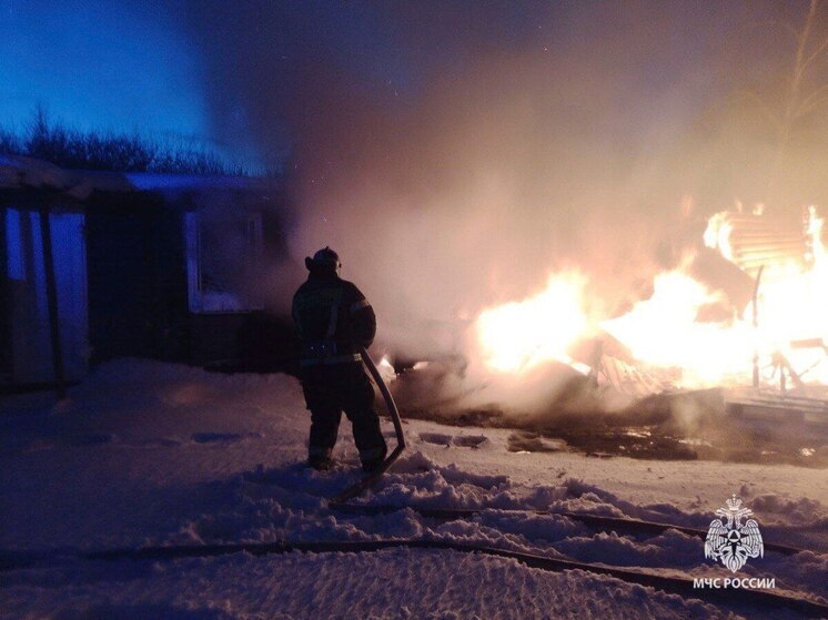 В тульском селе Петровское сгорели три строительных вагончика