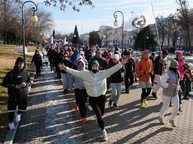 В новогодней пробежке в Астраханской области приняли участие 1500 человек