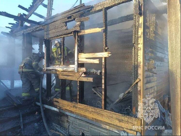 Пожарные потушили загоревшуюся на приусадебном участке в Ленобласти баню