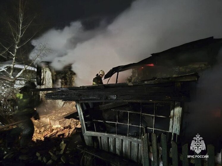 Под Тулой сгорел сарай площадью 96 квадратных метров