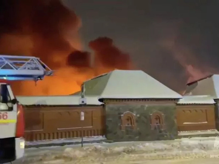 Пожарные ликвидировали масштабный пожар на рынке в Сергиевом Посаде