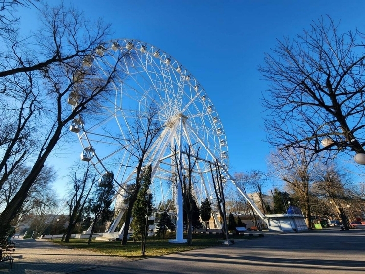 В Ростове из-за неблагоприятных погодных условий остановилось колесо обозрения