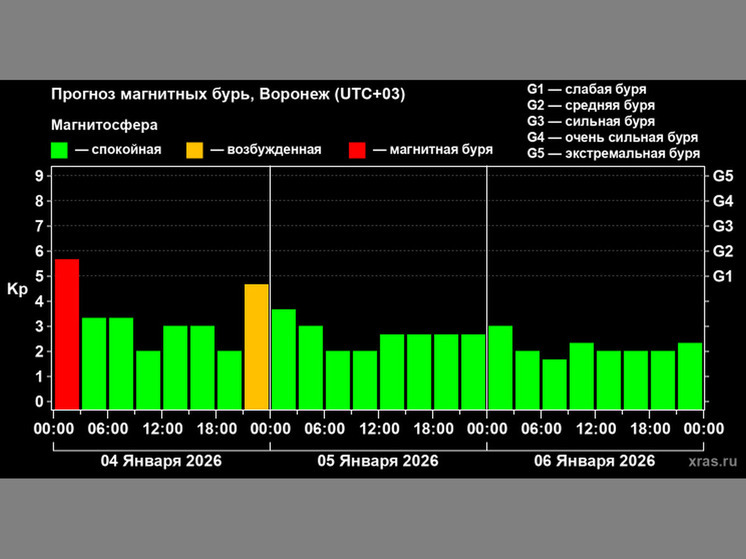 Ночью 4 января Воронежскую область накрывала магнитная буря