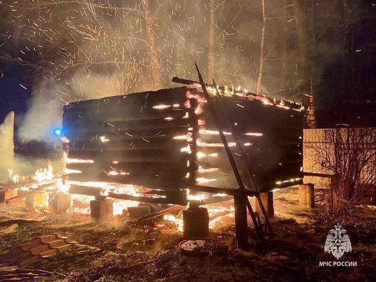 Баня сгорела под Рождество в деревне Тульской области