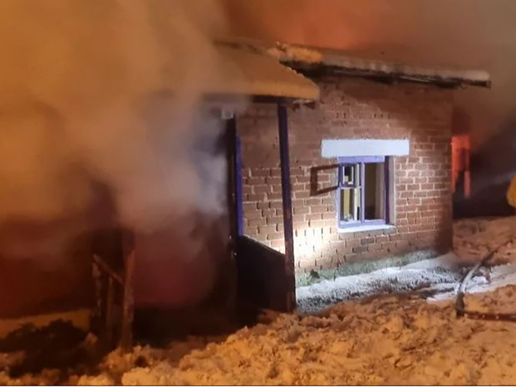 Огонь вспыхнул в заброшенном здании в Козельске