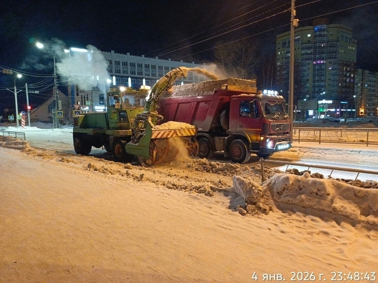 В Архангельске посчитали, сколько снега убрали за праздничную неделю