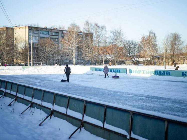 В Курске у школы №56 открылся зимний каток