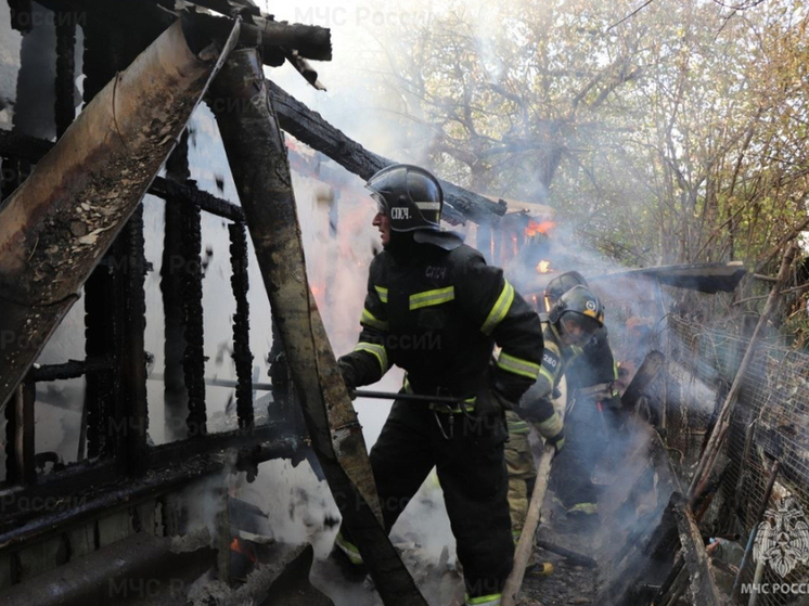 В Орловской области сгорела баня в деревне Мымрино