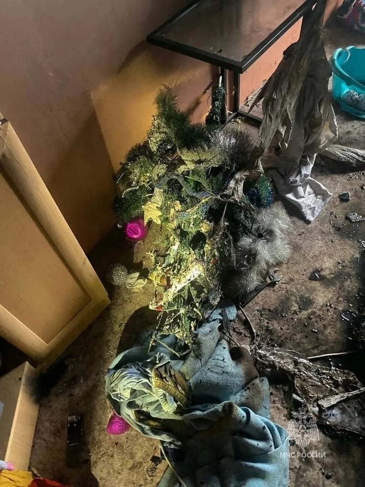 Спасли отца и двух его детей из квартиры в Кургане, где горела елка