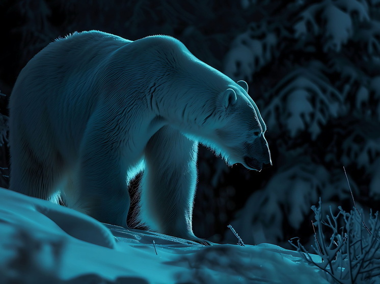 В Красноярском крае белый медведь напал на рыбачившую семью