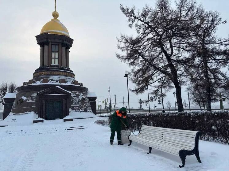 Сотрудники садово-парковых хозяйств расчищают Петербург в усиленном режиме